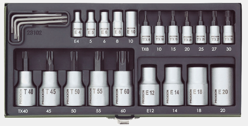 TX-HYLSOR 1/4"+1/2" SATS 23 DELAR