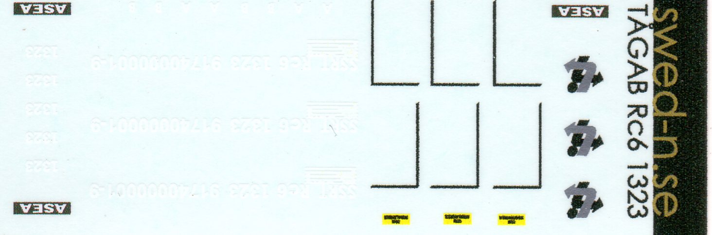 Dekalark Tågab RC6 1323 (Röd/vit/grå)