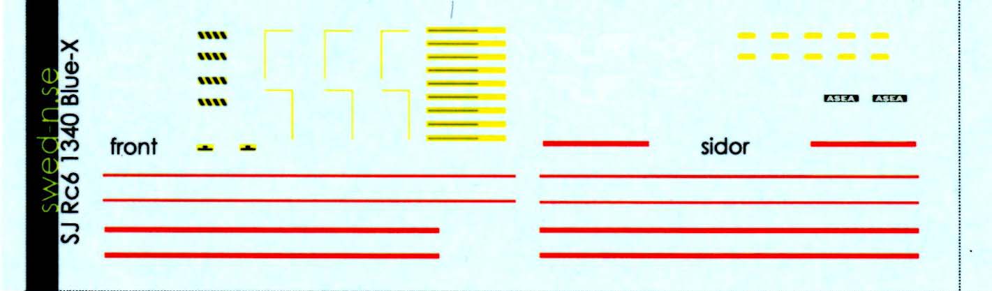 Decal set SJ Blue-X, Swed-N