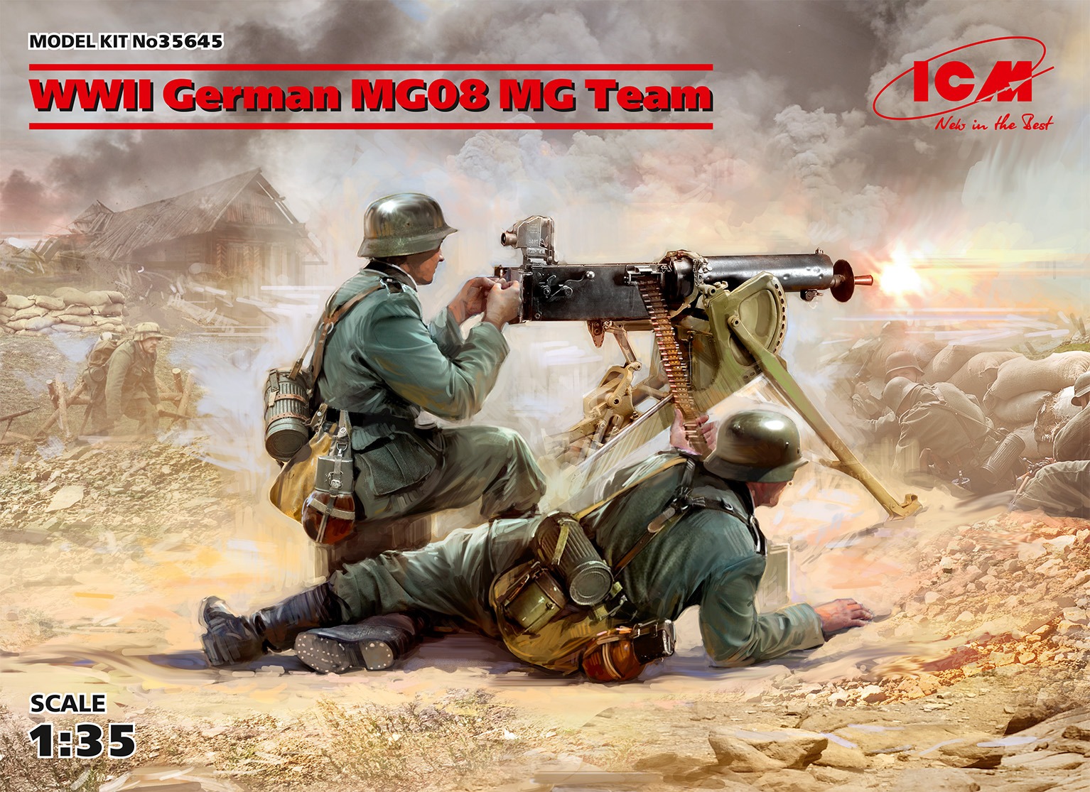 WWII German MG08 MG Team 1/35