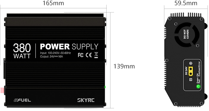 SKY RC Nätaggregat 16A/380W 24VDC 100-240V - 2