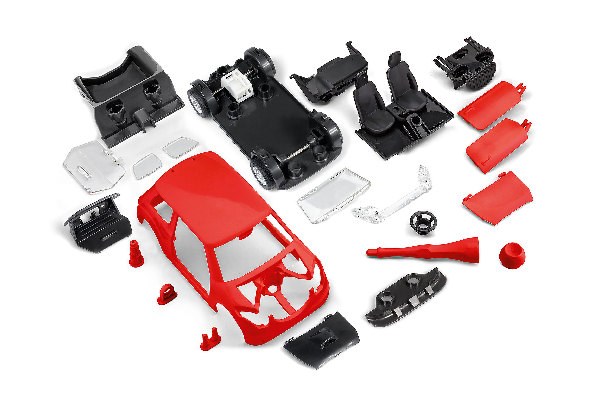Rally car w/Pullback motor, red 1/20 - 3
