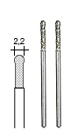 BORR O SLIPSTIFT 2,2MM DIAMANTERAT, 2 ST