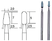 Slipstift, kiselkarbid, spetsig/cylinder, skaft Ø 2.35mm