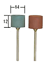 Polercylinder, Ø 14mm, skaft Ø 2.35mm