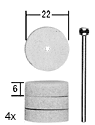 Polerskiva för plexiglas, Ø 22mm, skaft Ø 2.35mm
