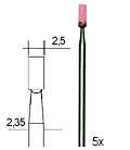 Slipstift, korund, valsform Ø 2.5mm (5st)