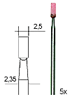 Slipstift, korund, valsform Ø 2.5mm (5st)