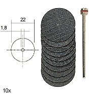 Kapskiva i aluminiumoxid Ø 22mm m hållare (10st)