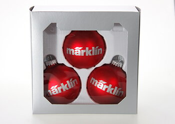 Julgranskulor 3-pack, röd 'Märklin'