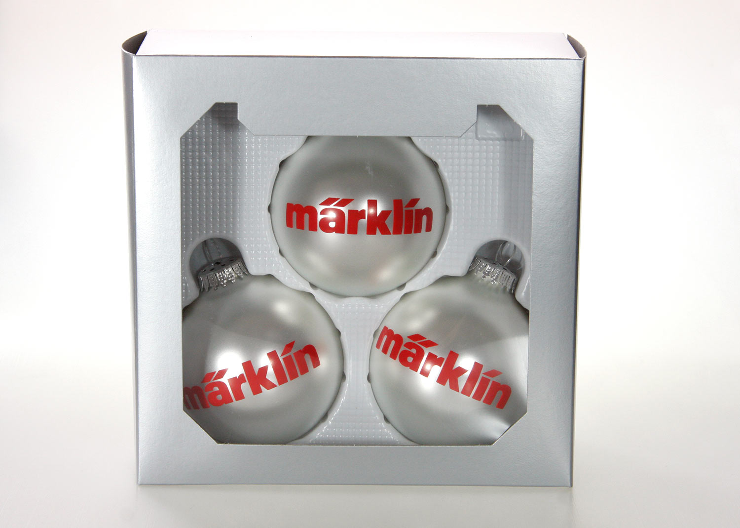 Julgranskulor 3-pack, silver 'Märklin'