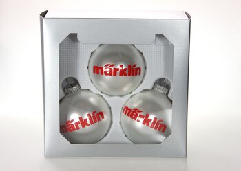 Julgranskulor 3-pack, silver 'Märklin'