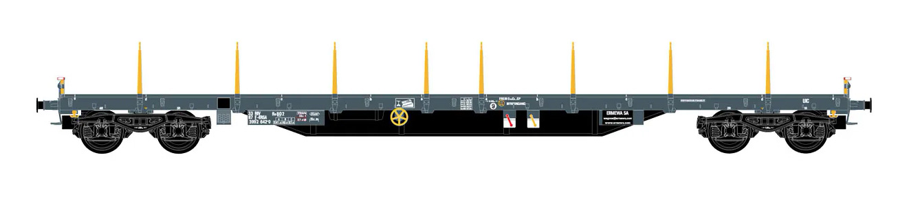 F-ERSA, 4-axle stake wagon wagon type Rs, grey livery "ermewa", ep. VI - 2
