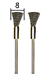 Stålborste Ø 8mm, axel Ø 2.35mm (2st)