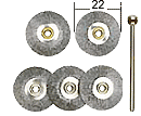 Skivstålborste Ø 22mm, axel Ø 2.35mm (5st)