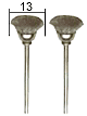 Stålborste Ø 13mm, axel Ø 2.35mm (2st)