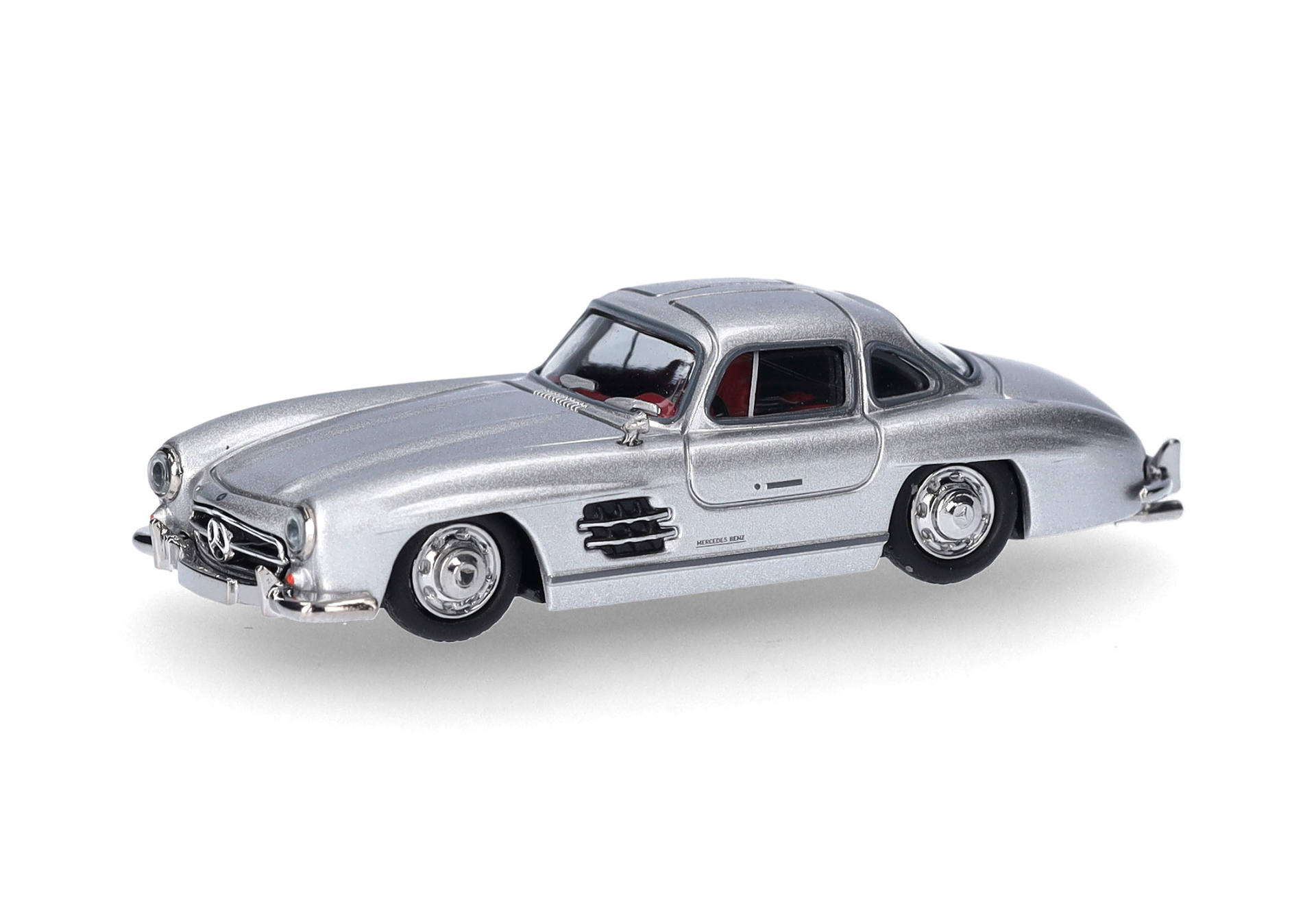 Mercedes-Benz 300 SL gull-winged doors, silver metallic