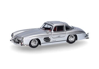 Mercedes-Benz 300 SL gull-winged doors, silver metallic