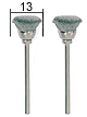 Stålborste (rostfri) Ø 13mm, axel Ø 2.35mm (2st)