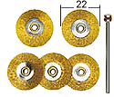 Mässingkivborste Ø 22mm, axel Ø 2.35mm (5st)