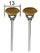 Mässingborste Ø 13mm, axel Ø 2.35mm (2st)