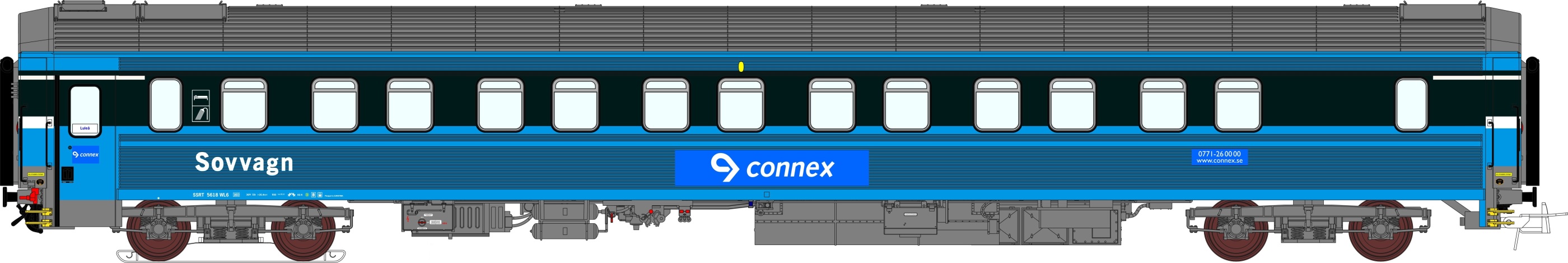 Sovvagn Connex WL6 5618 Blå Gen.1