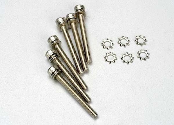 Screws M3x28 Cap-head Hex Socket w/ Lockwasher (6)