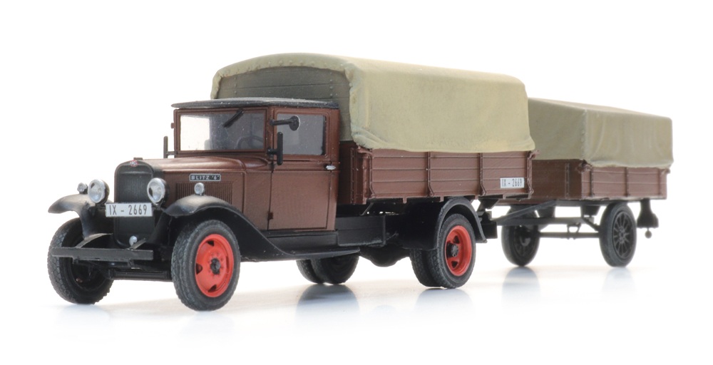 Opel Blitz 6 flatbed truck and trailer with tarpaulin - 2