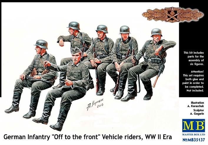 German Infantry 'Off to the front' Vehicle riders, WWII 1/35