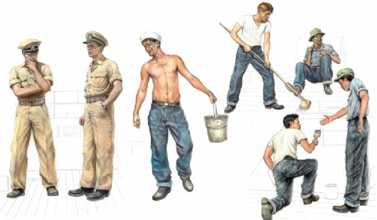 PT 109 Crew and Accessories, 1/35