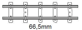 Feldbahnräls, rak skena 66.5 mm (2 st)