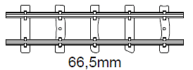Feldbahnräls, rak skena 66.5 mm (2 st)