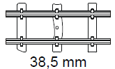 Feldbahnräls, rak skena 38.5 mm (2 st)
