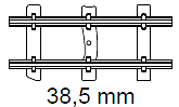 Feldbahnräls, rak skena 38.5 mm (2 st)