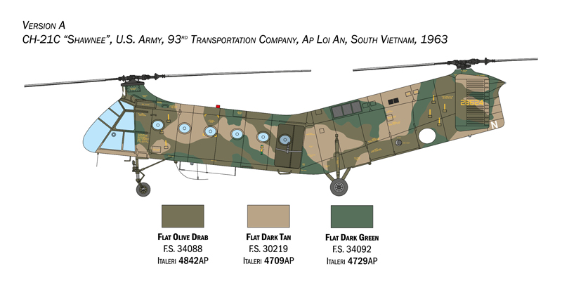 H-21C 'Flying Banana' Gunship 1/48 - 3