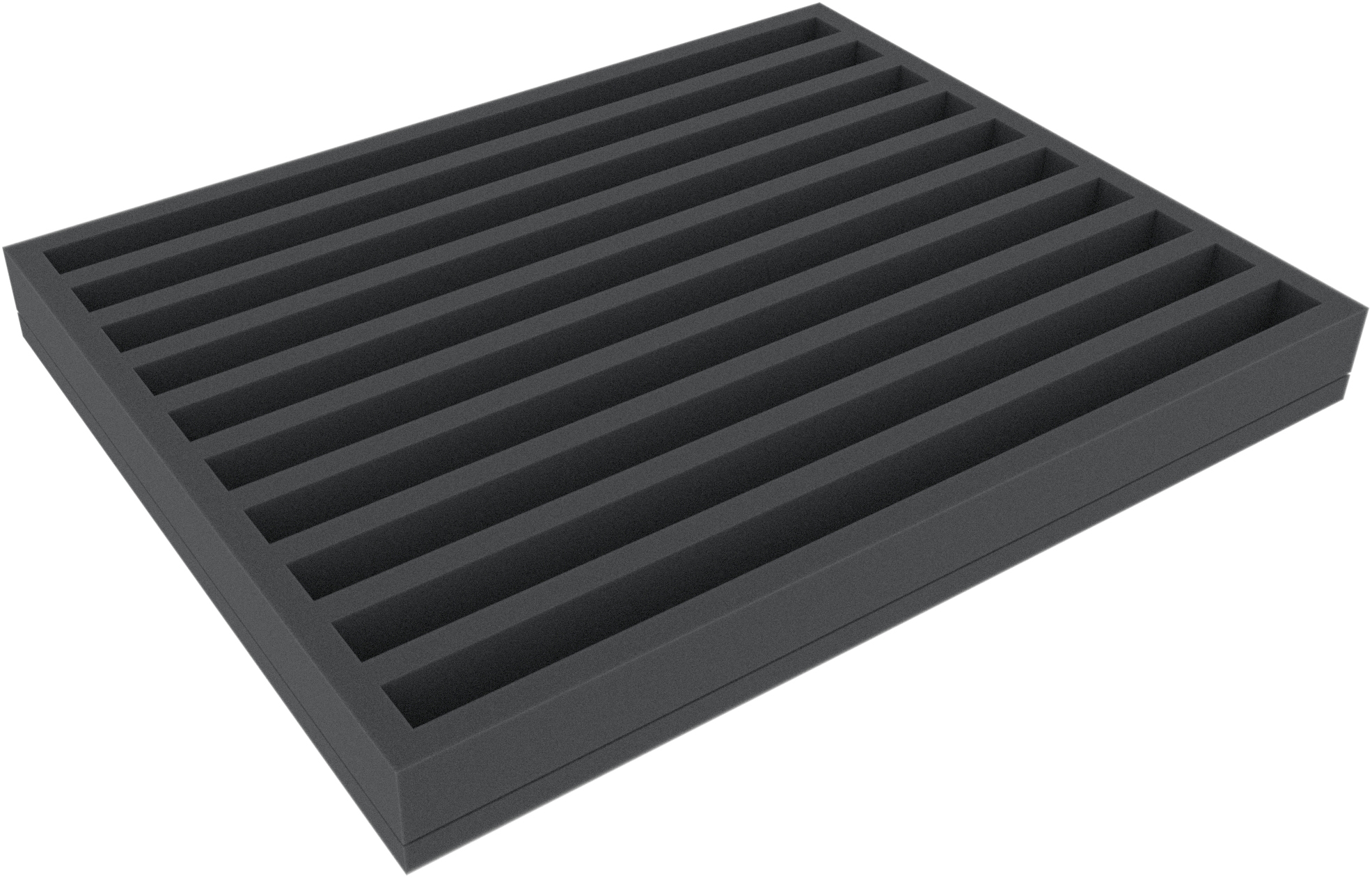 FS035A010 Foam inlay Z Gauge - vertical - 10 slots for model railway locomotives, wagons and vehicles