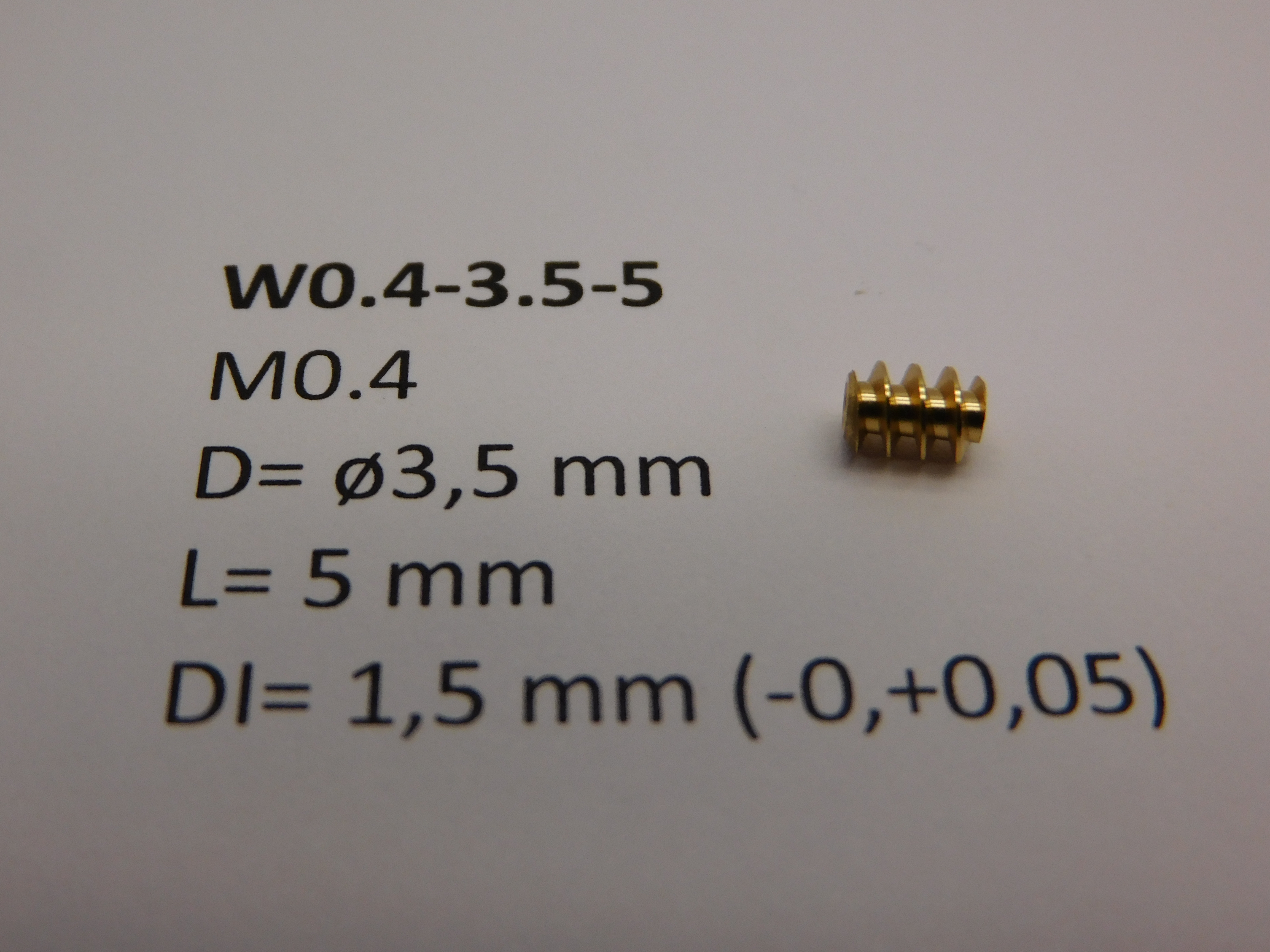 M0.4 D=ø3.5 L=5 DI=1.5 mm