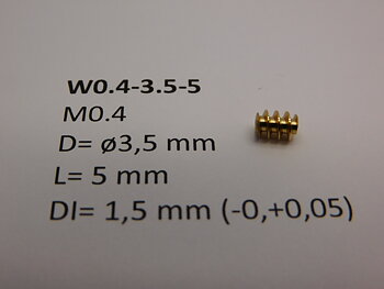 Snäckdrev M0.4 D=ø3.5 L=5 DI=1