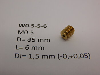 Snäckdrev M0.5 D=ø5 L=6 DI=1.5