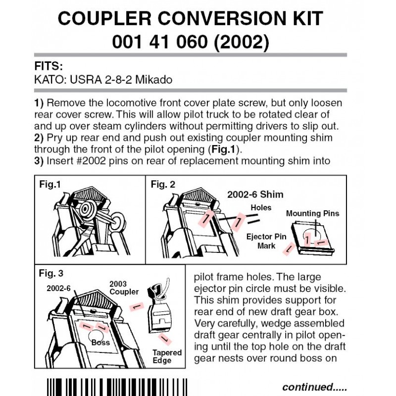 Coupler conv kit Kato USRA 2-8-2 (2002)