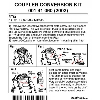 Coupler conv kit Kato USRA 2-8-2 (2002)