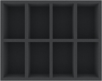 FSMEFC075BO 75 mm Full-Size foam tray with 8 compartments