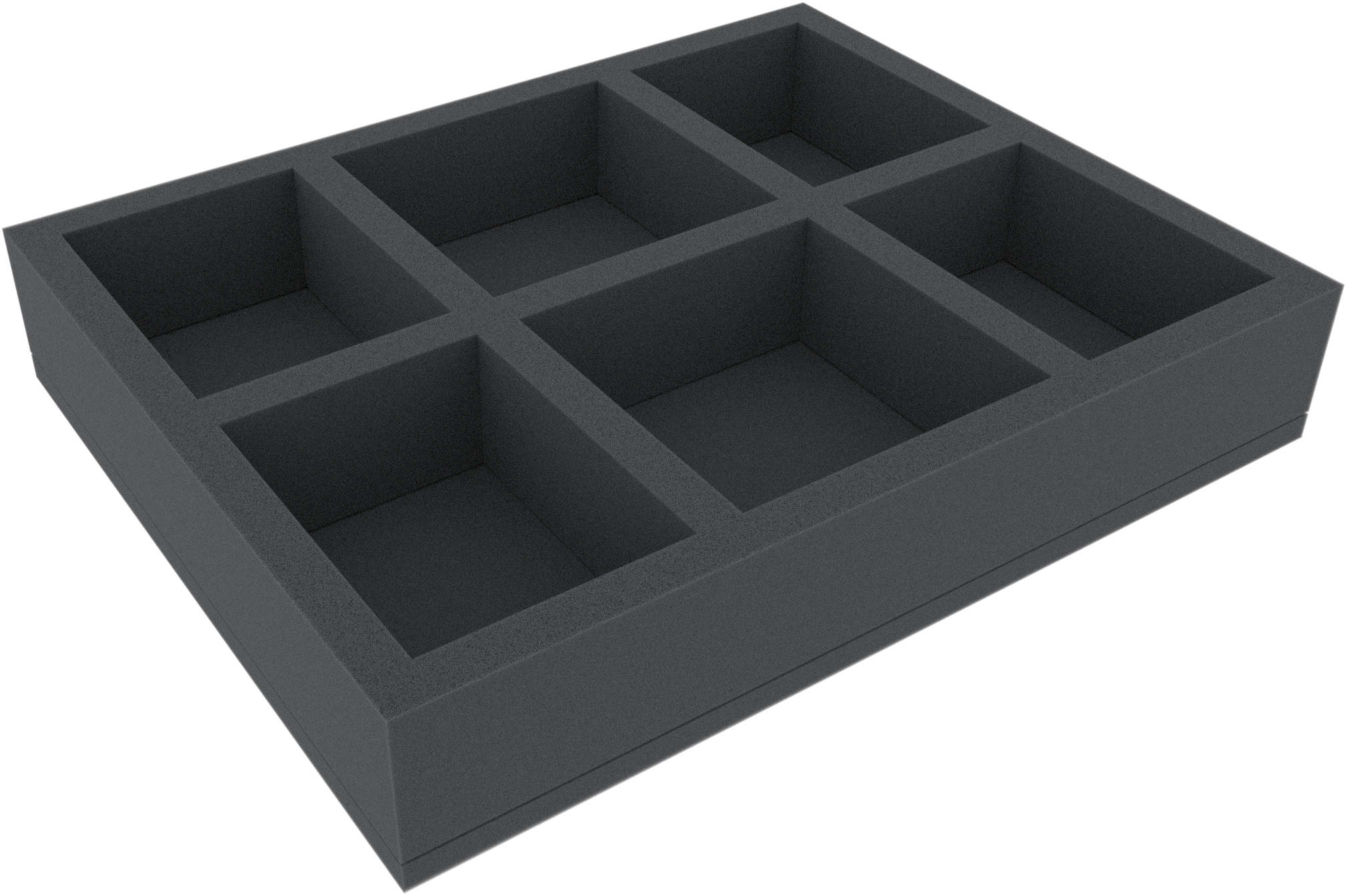 FSMEKU060BO 60 mm Full-Size foam tray with 6 compartments