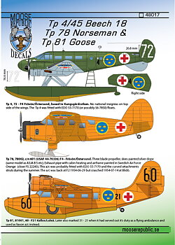 Tp4/45 Beech 18, Tp 78 Norseman & Tp 81 Goose 1/48