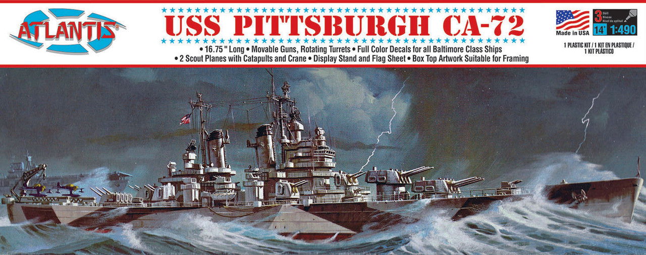USS Pittsburgh CA-72 heavy Cruiser 1/490