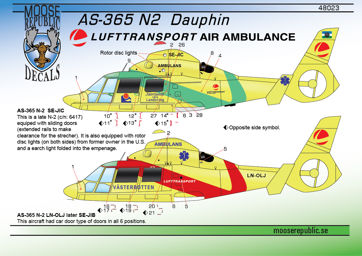 AS-365 Air Ambulance SE-JIB & SE-JIC 1/48