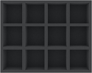 FSMEPQ060BO 60 mm Full-Size foam tray with 12 compartments