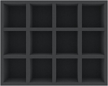 FSMEPQ070BO 70 mm Full-Size foam tray with 12 compartments