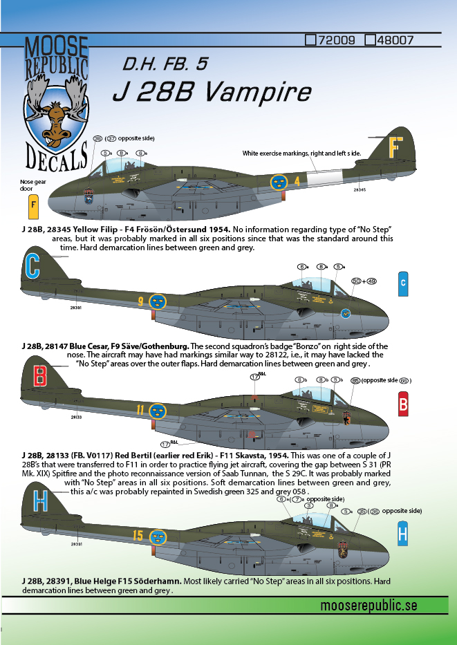 J 28B D.H. Vampire 1/72