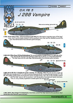 J 28B D.H. Vampire 1/72